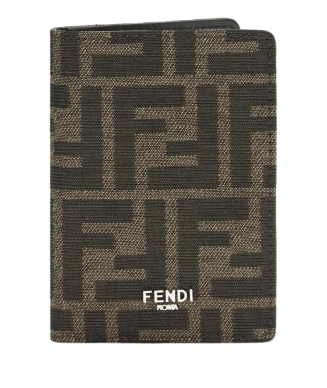 FENDI Коричневый кожаный кардхолдер, фото 1