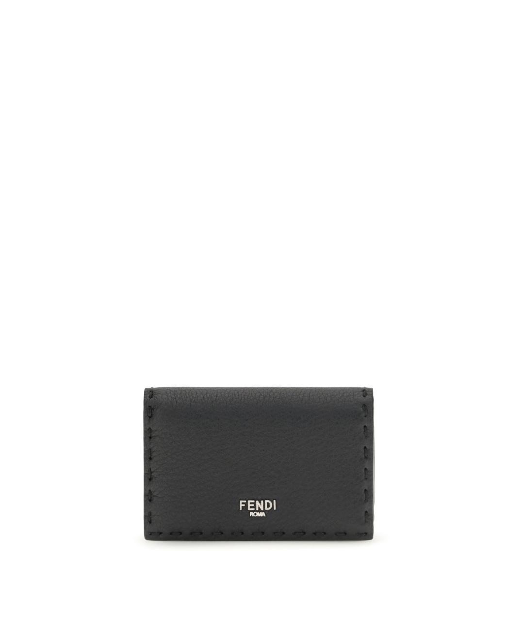 FENDI Черный кожаный кардхолдер, фото 2