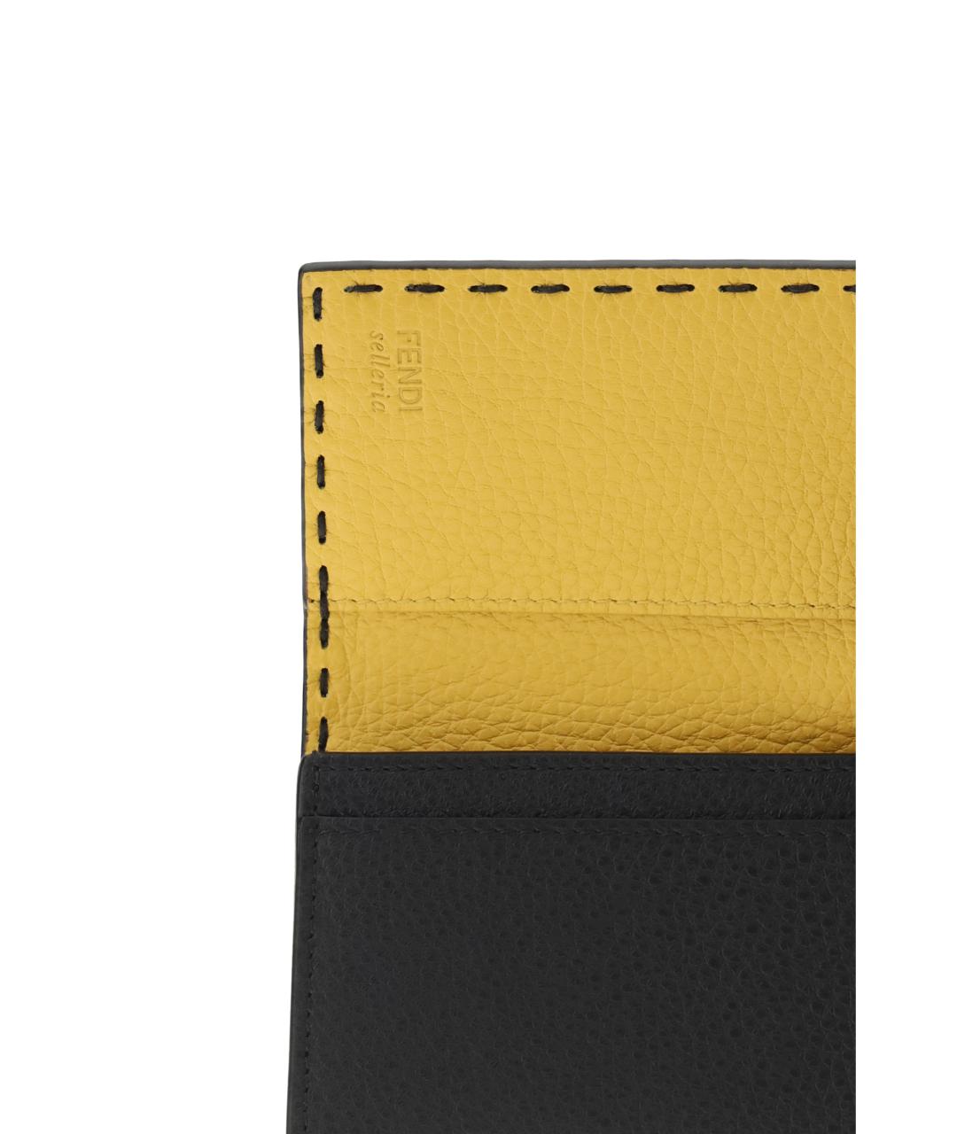 FENDI Черный кожаный кардхолдер, фото 3