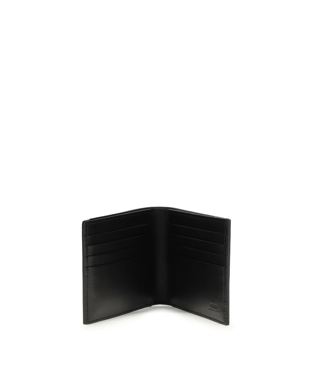 FENDI Черный кожаный кошелек, фото 3