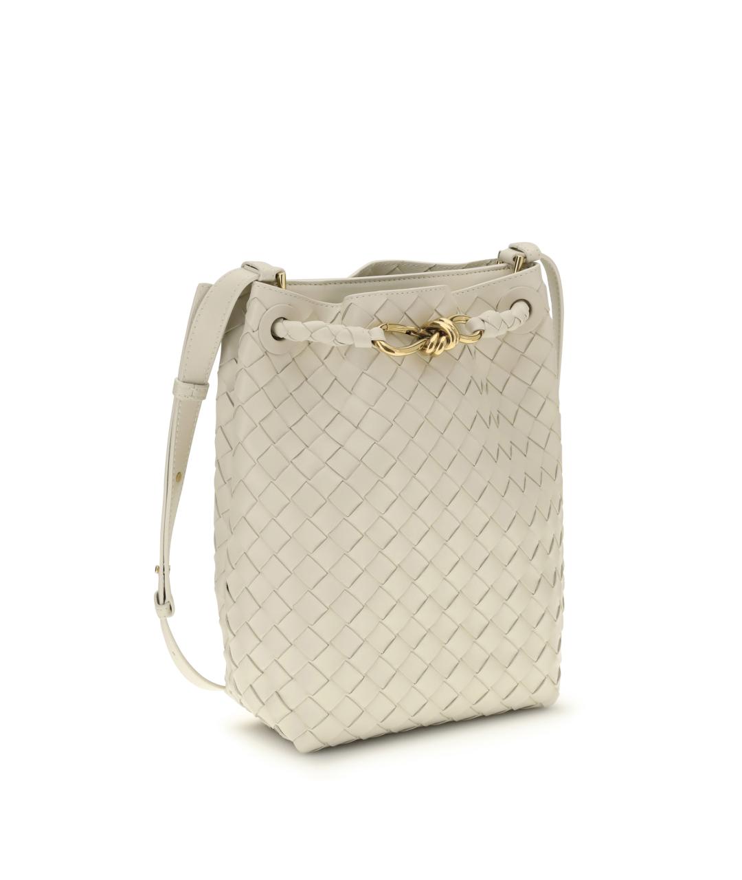 BOTTEGA VENETA Белая кожаная сумка через плечо, фото 2