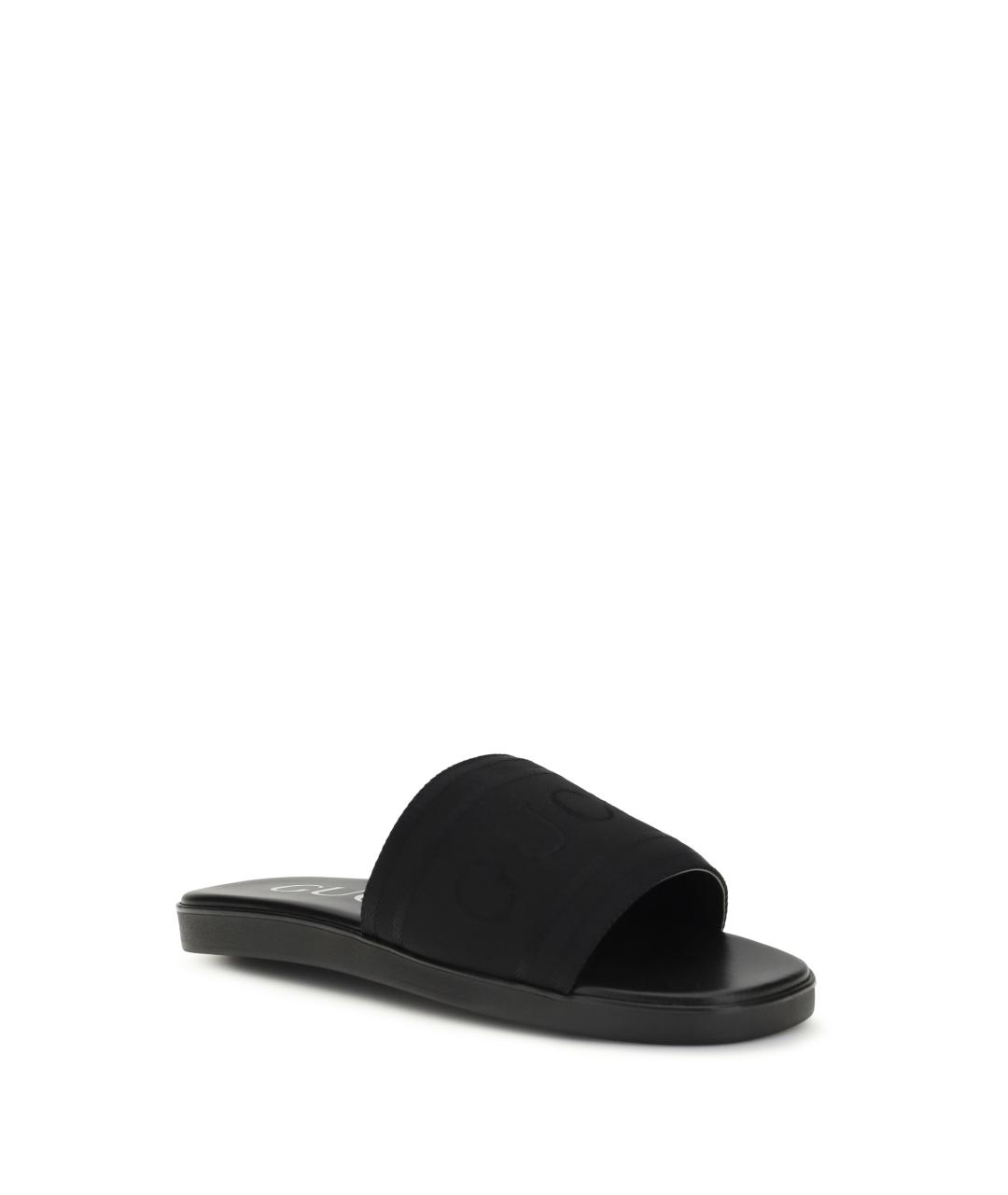 GUCCI Черные текстильные шлепанцы, фото 2