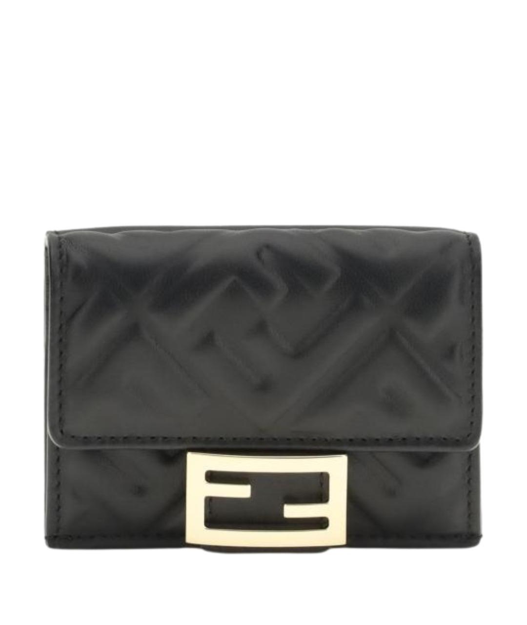 FENDI Черный кожаный кошелек, фото 1