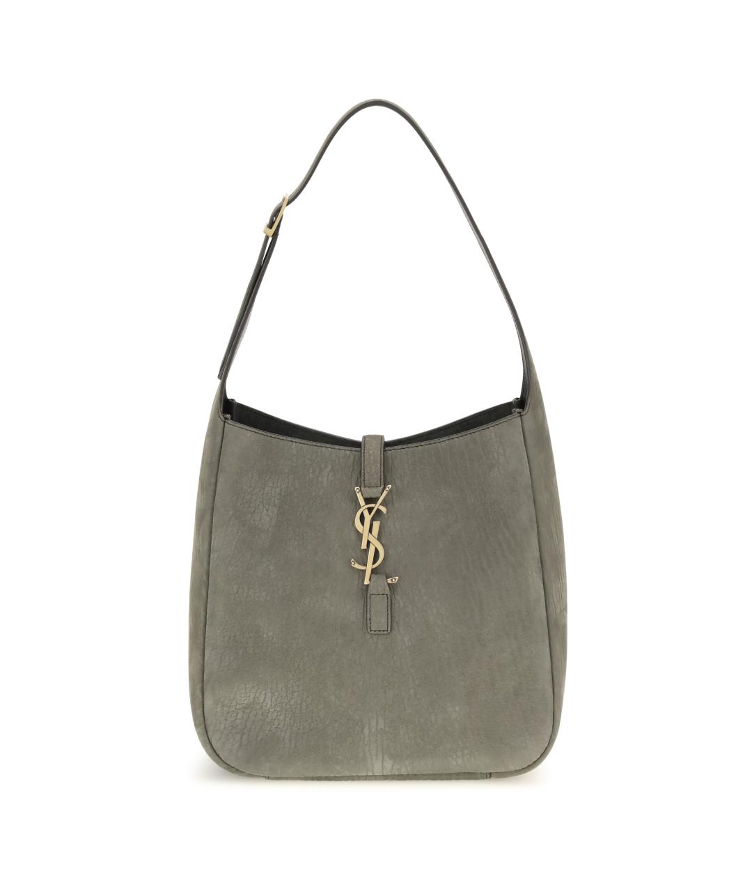 SAINT LAURENT Серая кожаная сумка через плечо, фото 1