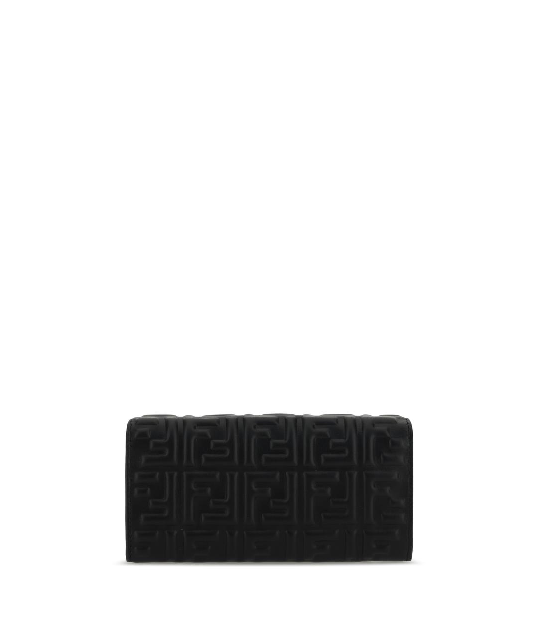 FENDI Черный кожаный кошелек, фото 3