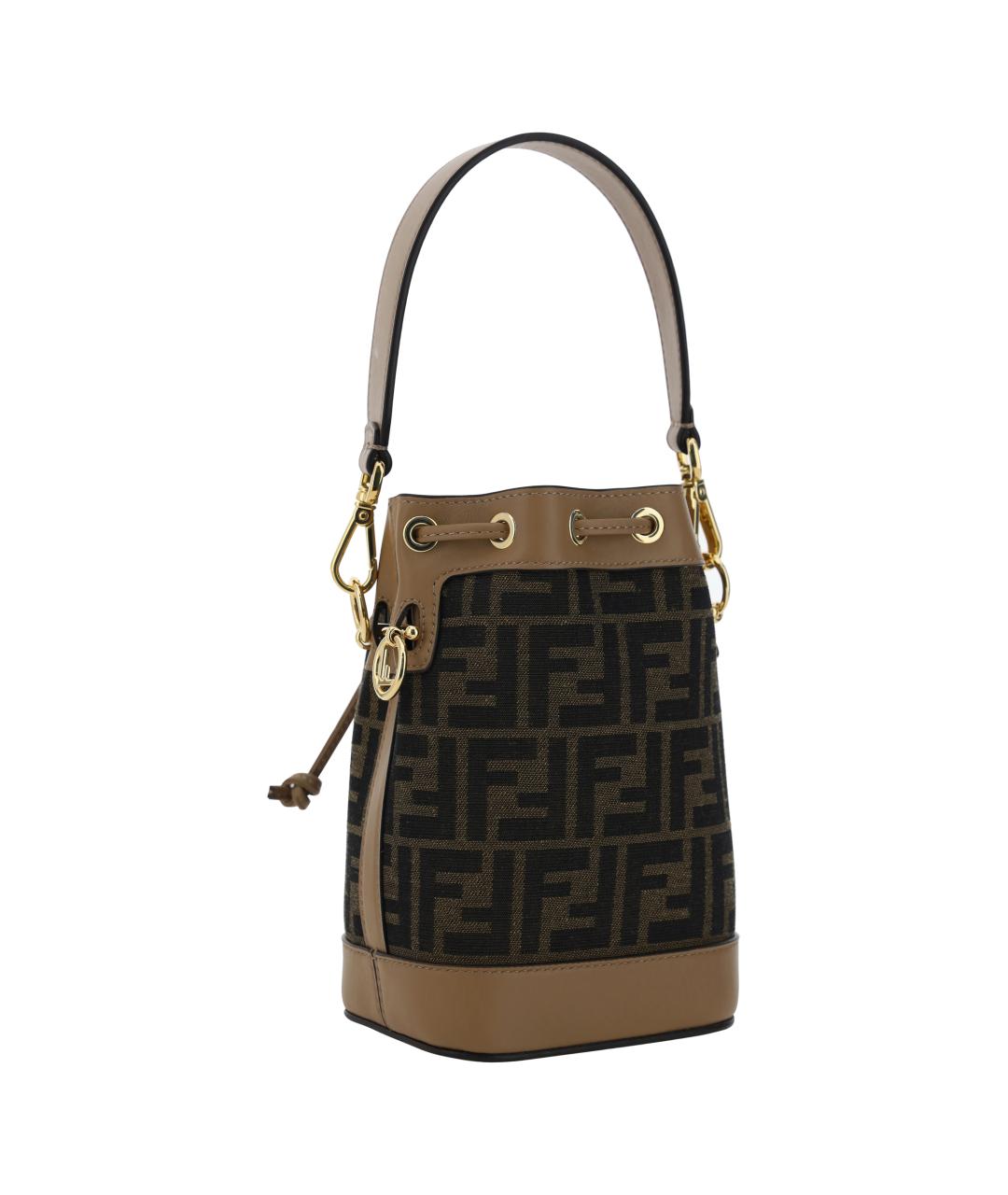 FENDI Коричневая хлопковая сумка через плечо, фото 3