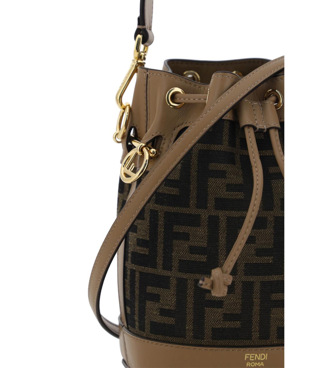 FENDI Коричневая хлопковая сумка через плечо, фото 4