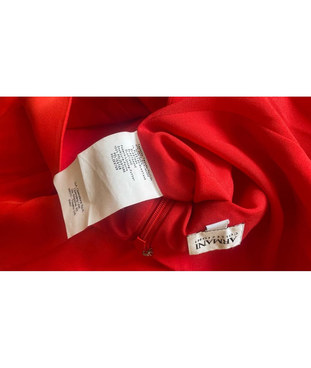 ARMANI COLLEZIONI Красное шелковое вечернее платье, фото 5