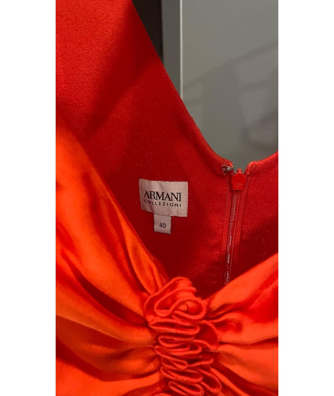 ARMANI COLLEZIONI Красное шелковое вечернее платье, фото 3