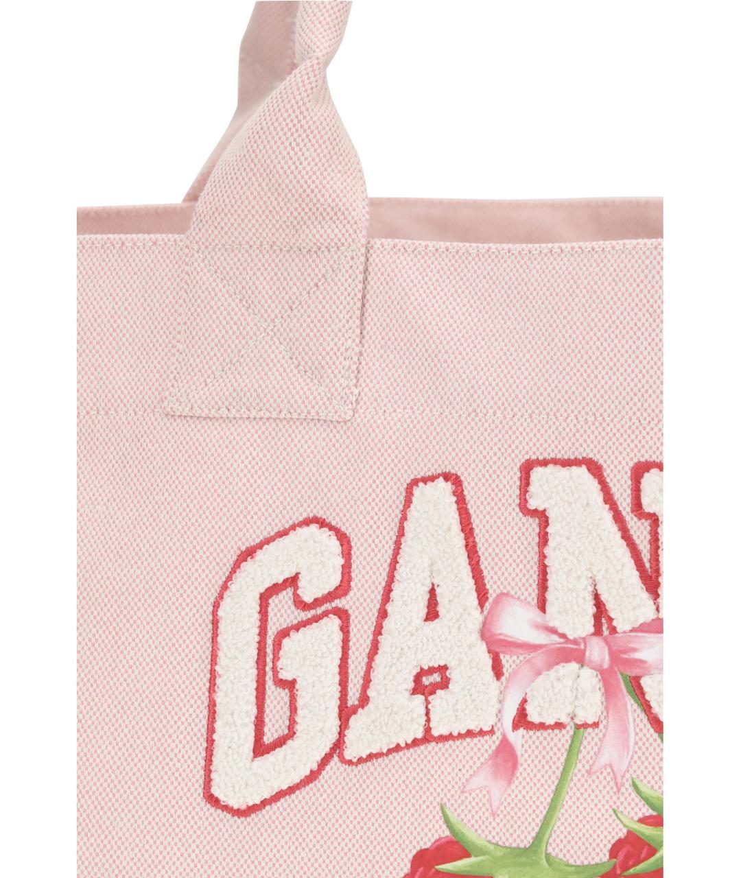 GANNI Розовая тканевая сумка тоут, фото 4