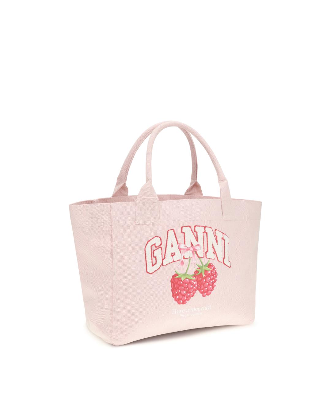 GANNI Розовая тканевая сумка тоут, фото 2
