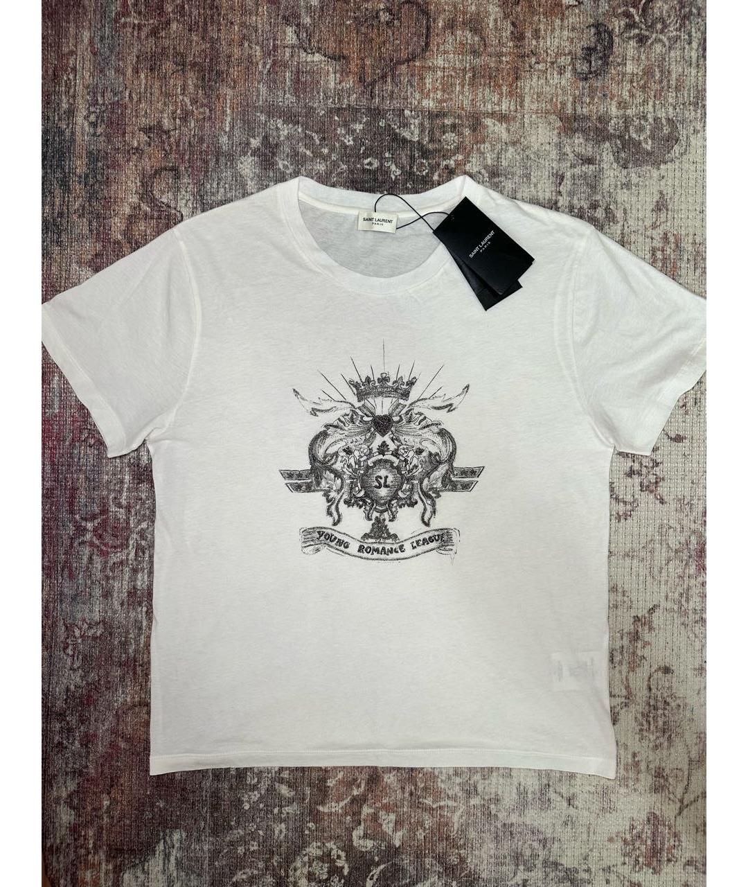 SAINT LAURENT Белая хлопковая футболка, фото 8