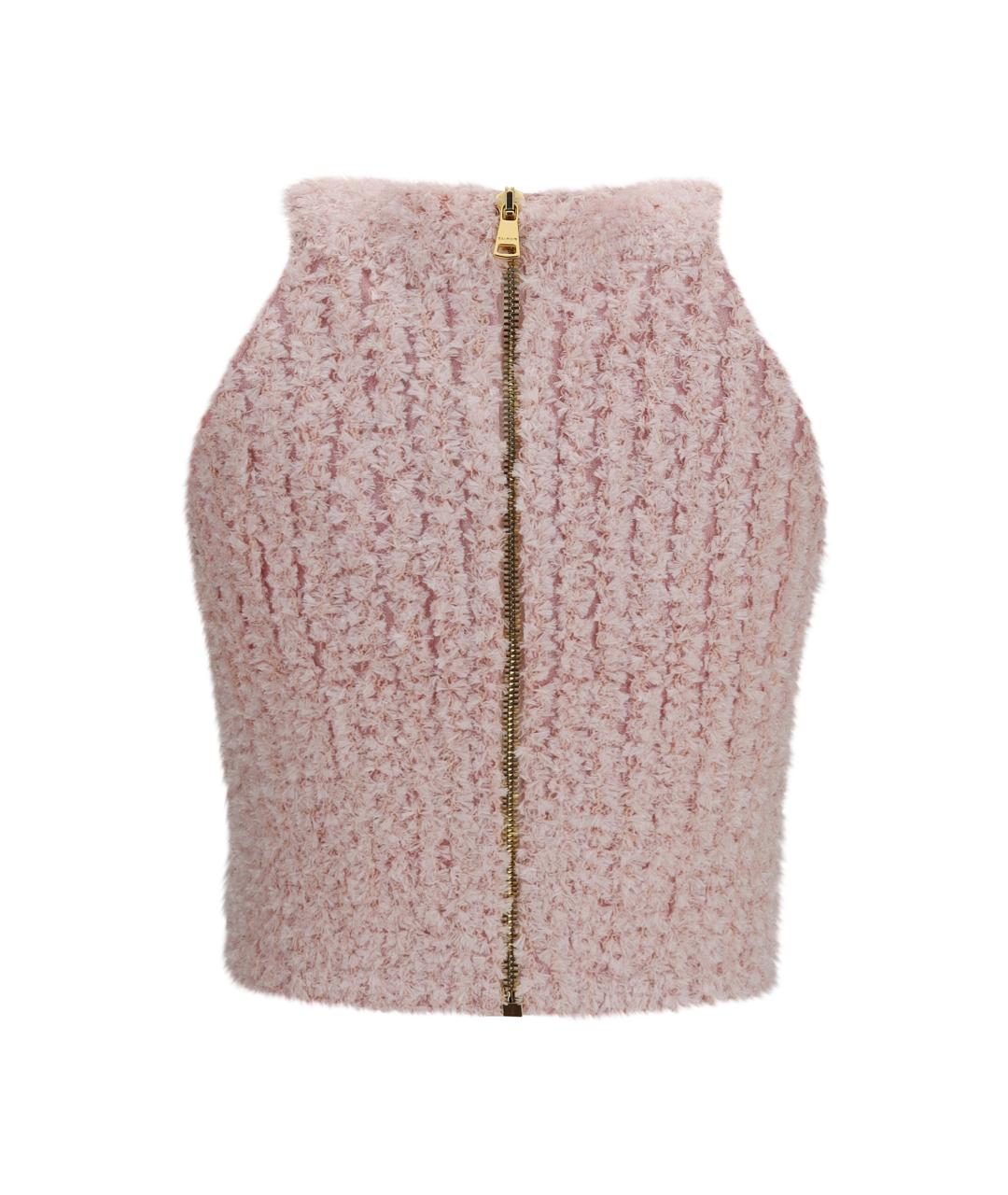 BALMAIN Розовая вискозная майка, фото 2