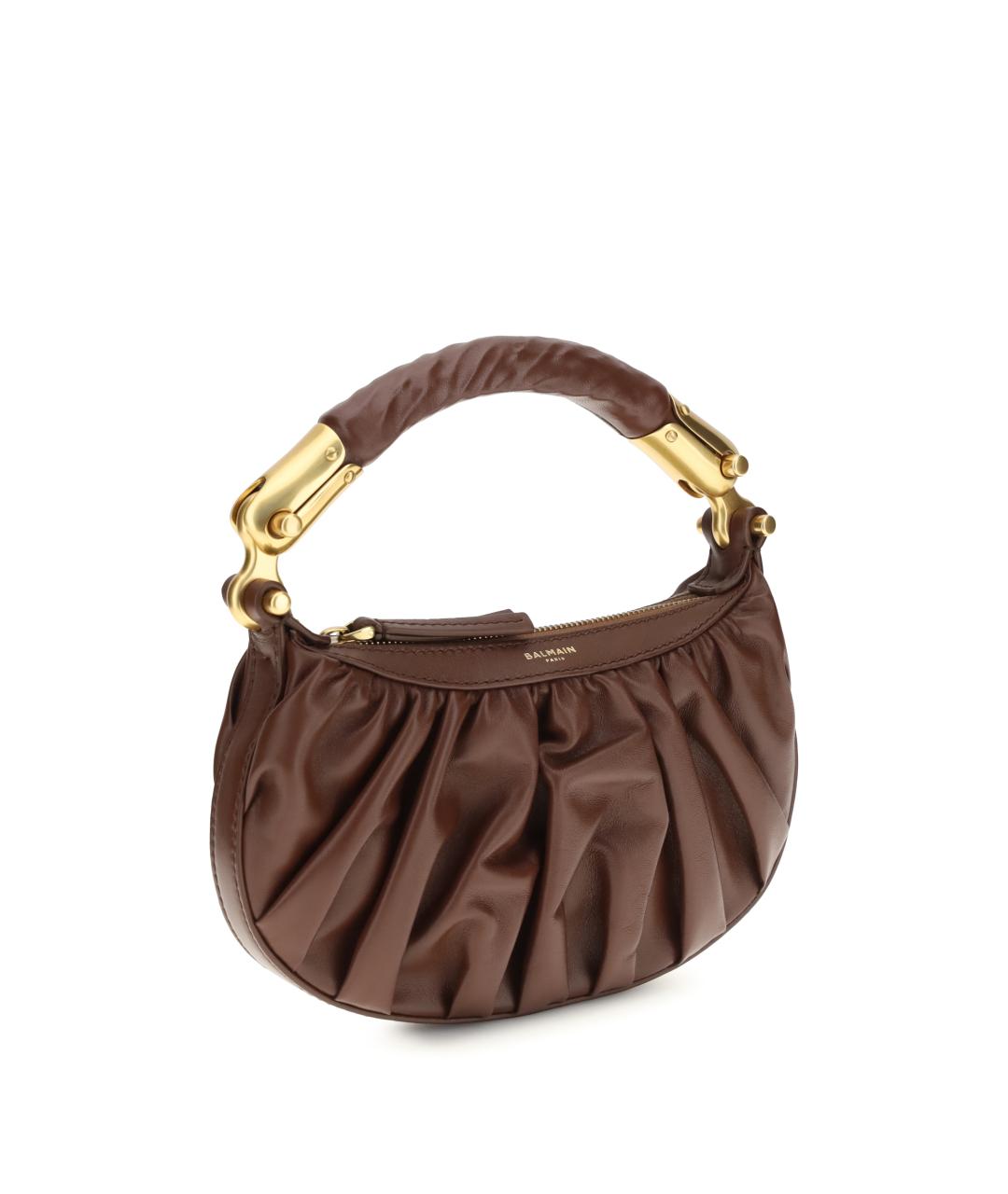 BALMAIN Коричневая кожаная сумка через плечо, фото 2