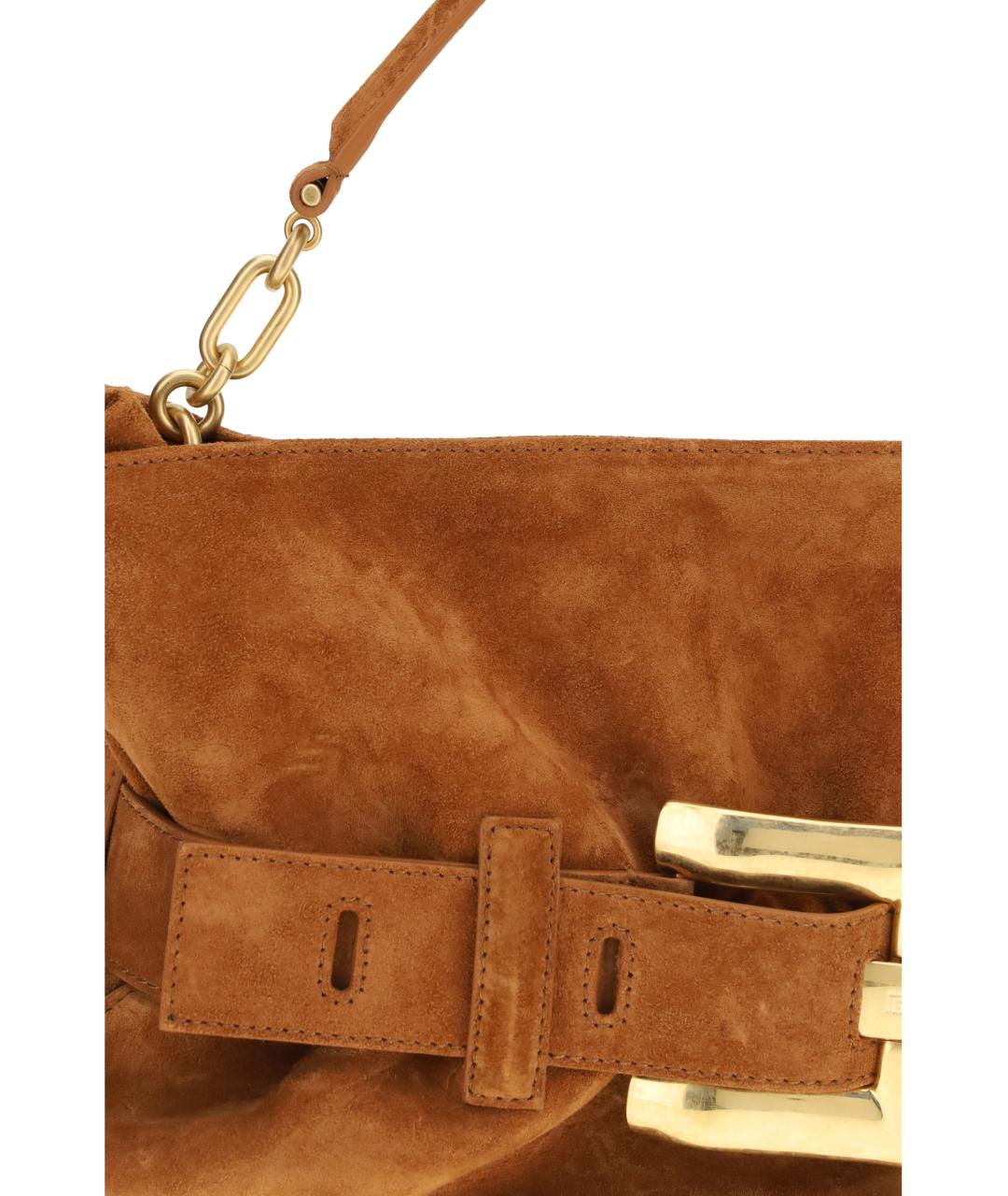 BALMAIN Коричневая замшевая сумка через плечо, фото 4
