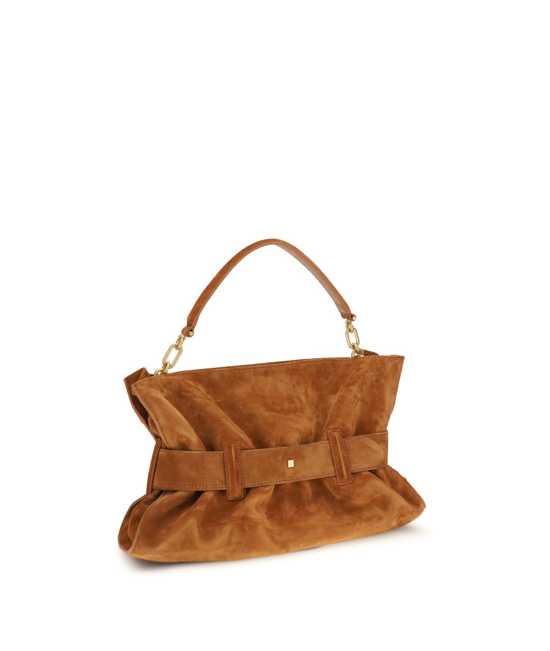 BALMAIN Коричневая замшевая сумка через плечо, фото 3