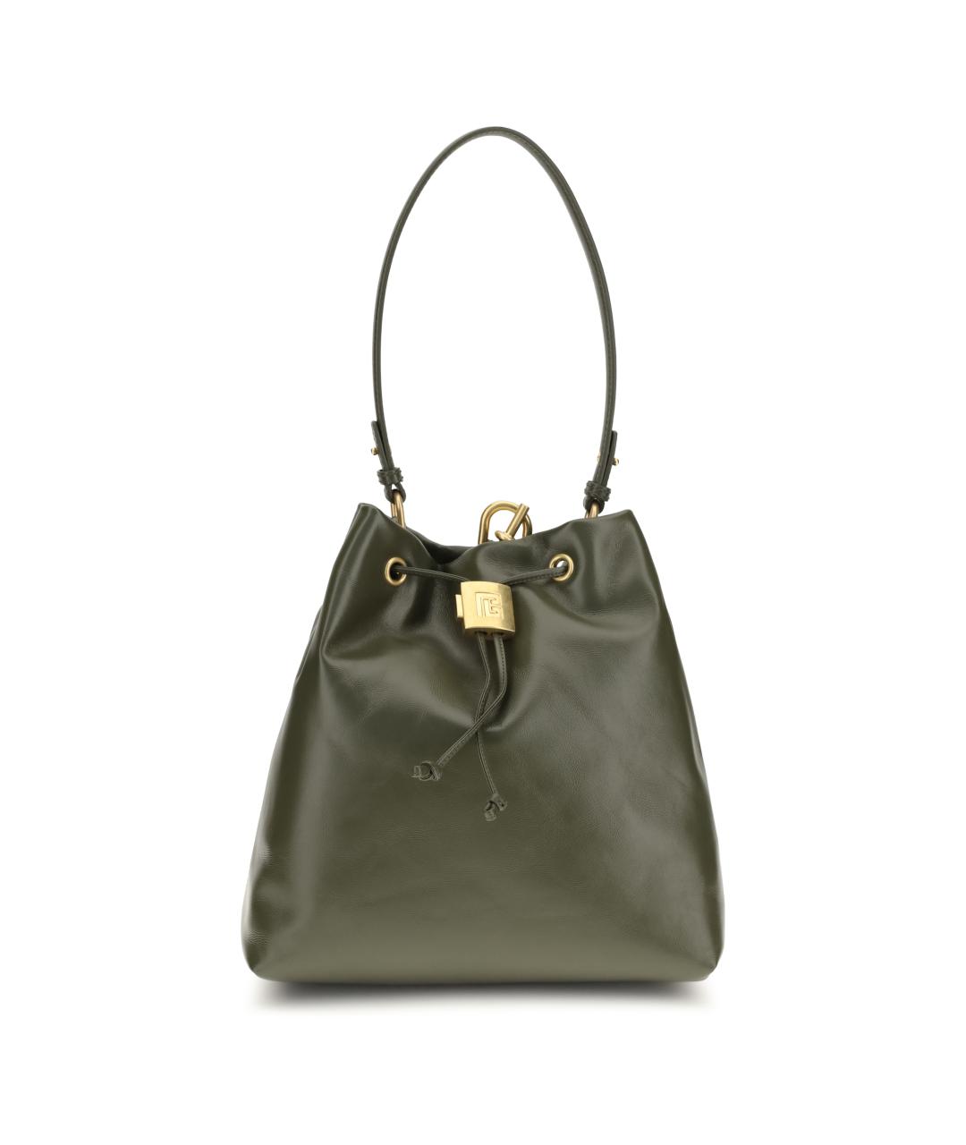 BALMAIN Зеленый кожаный рюкзак, фото 1