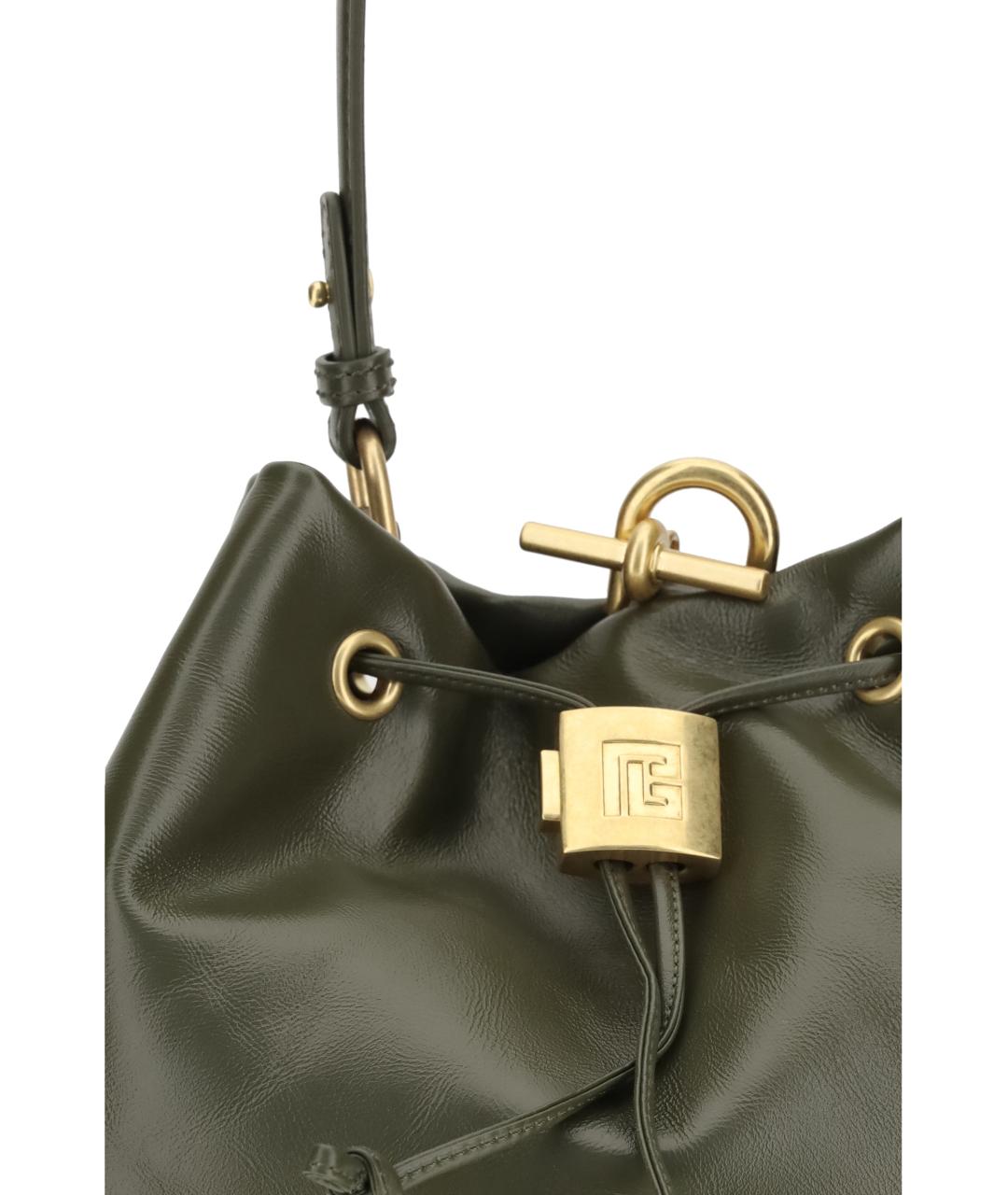 BALMAIN Зеленый кожаный рюкзак, фото 3