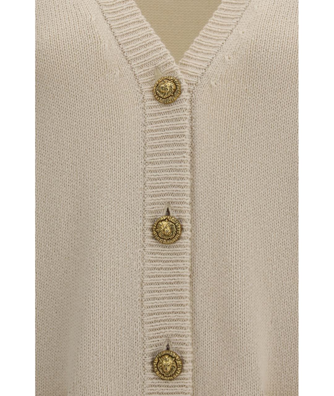 BALMAIN Бежевый хлопковый кардиган, фото 3