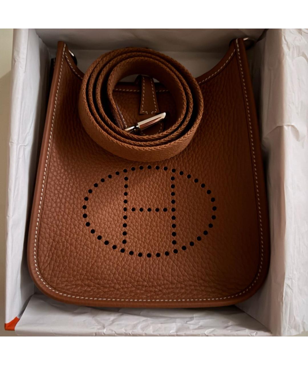 HERMES Коричневая кожаная сумка через плечо, фото 2