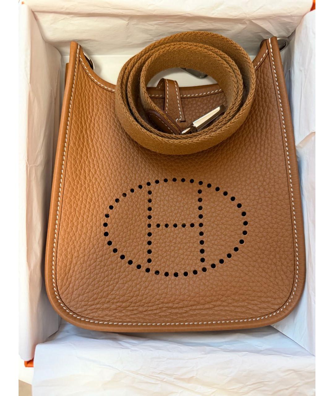 HERMES Коричневая кожаная сумка через плечо, фото 3