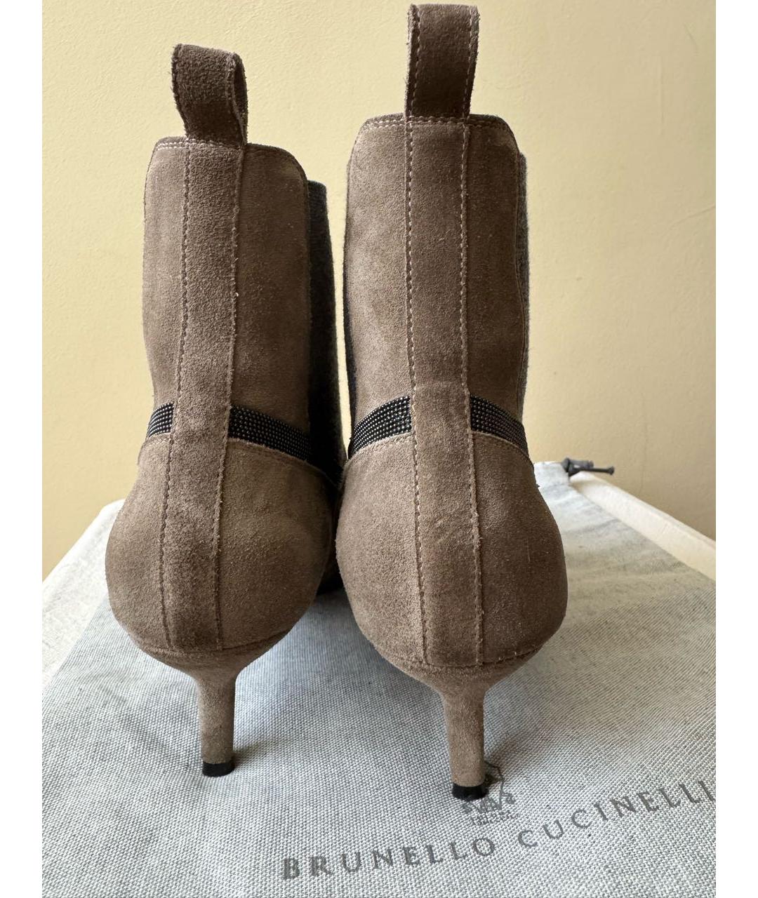 BRUNELLO CUCINELLI Серые замшевые ботильоны, фото 3