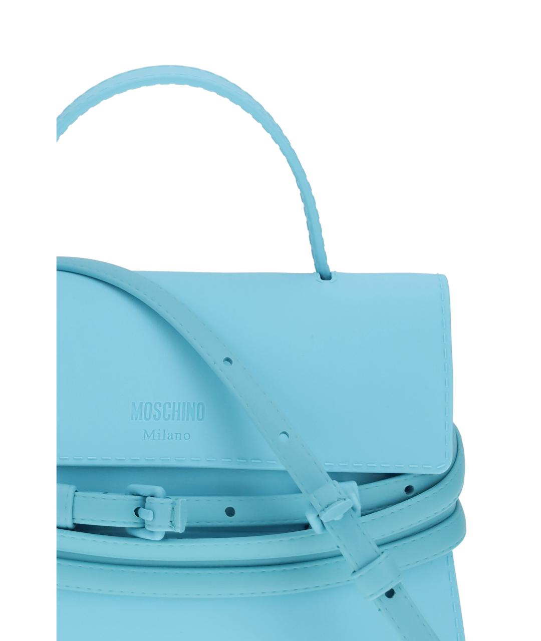 MOSCHINO Голубая сумка тоут, фото 4