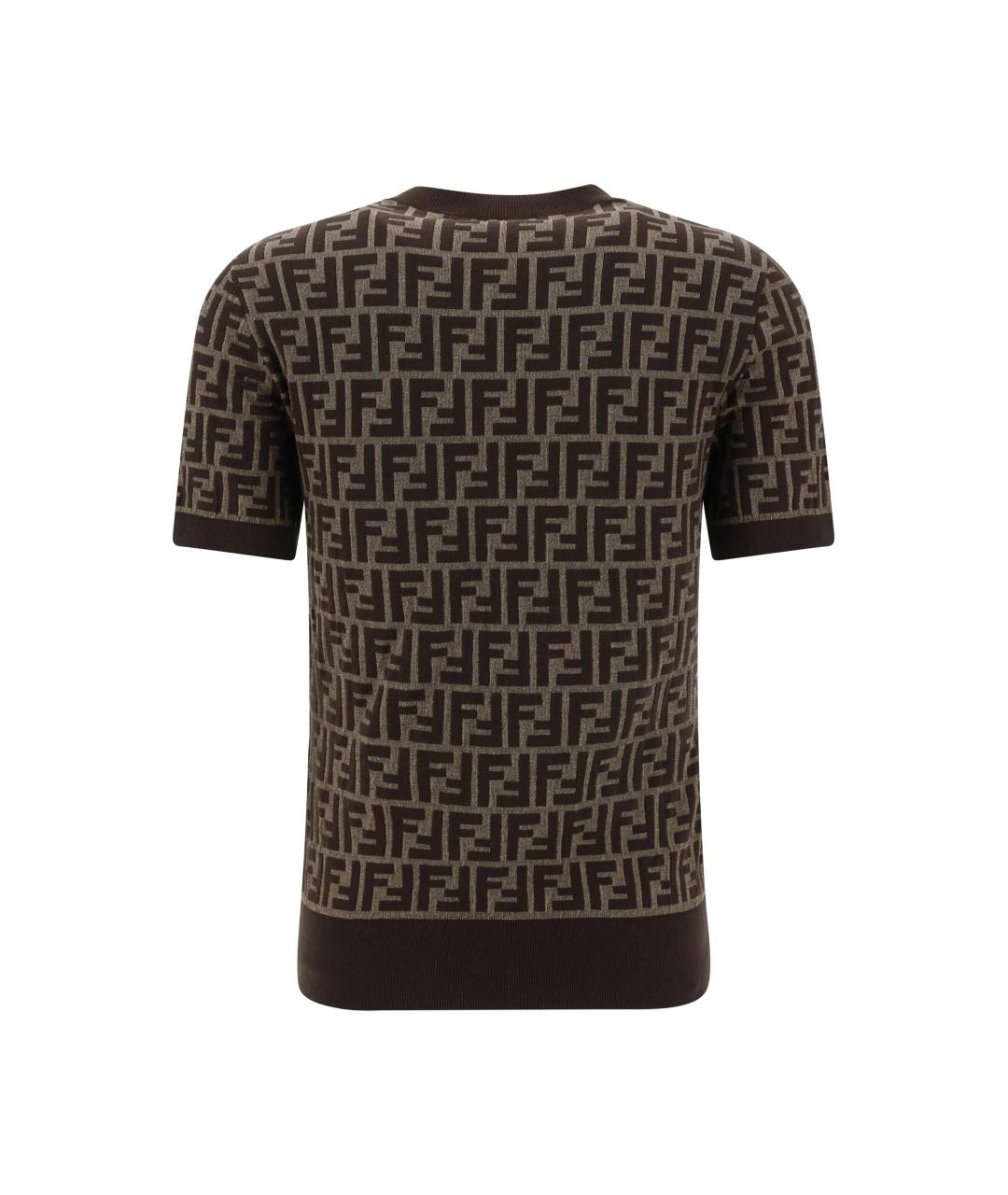 FENDI Коричневый хлопковый джемпер / свитер, фото 2