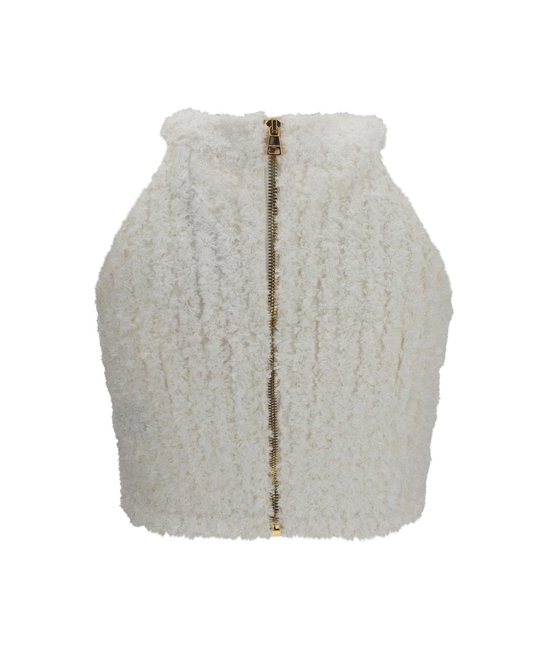 BALMAIN Белая вискозная майка, фото 2