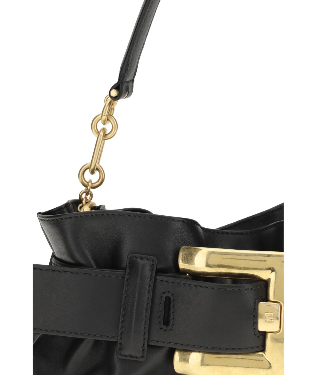 BALMAIN Черная кожаная сумка через плечо, фото 4