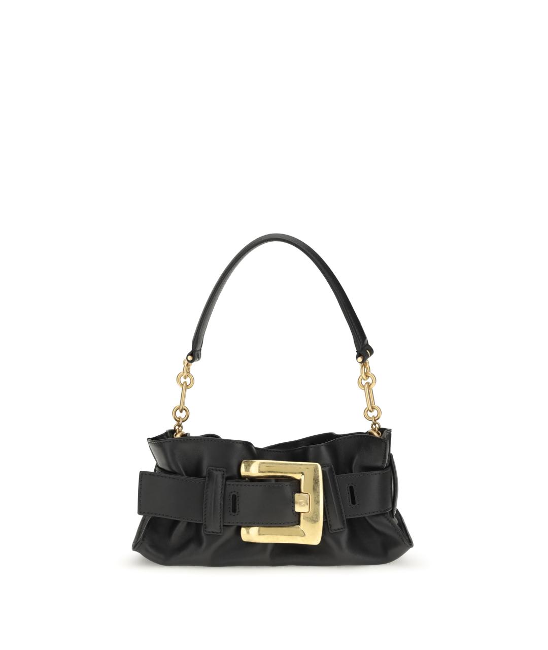 BALMAIN Черная кожаная сумка через плечо, фото 1