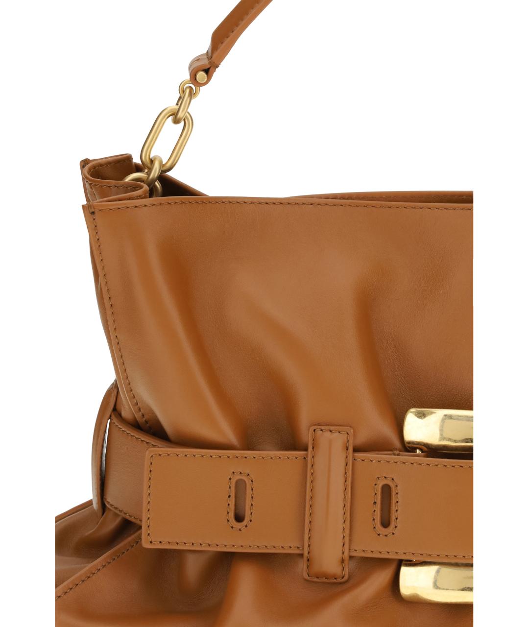 BALMAIN Коричневая кожаная сумка через плечо, фото 4