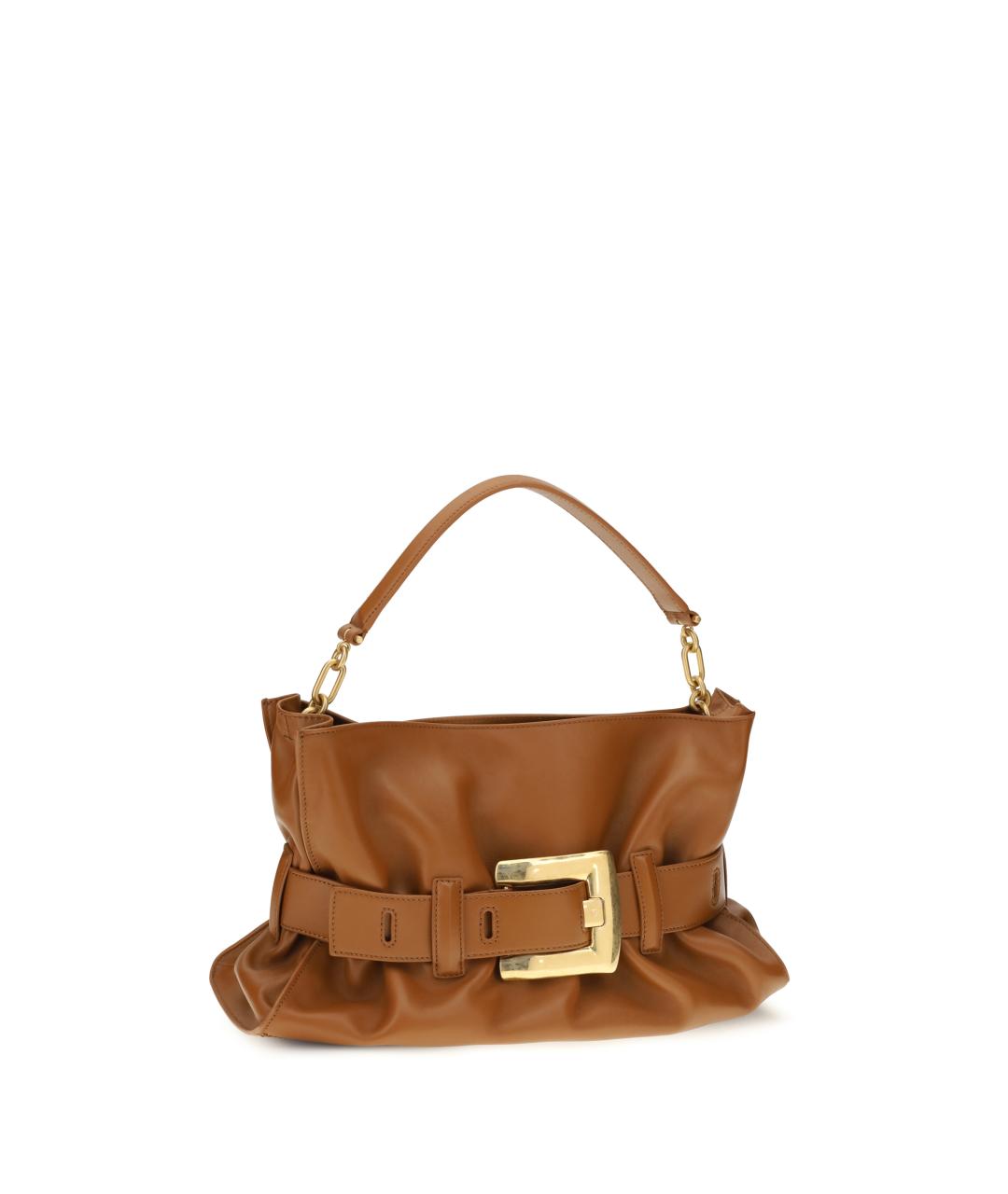 BALMAIN Коричневая кожаная сумка через плечо, фото 2