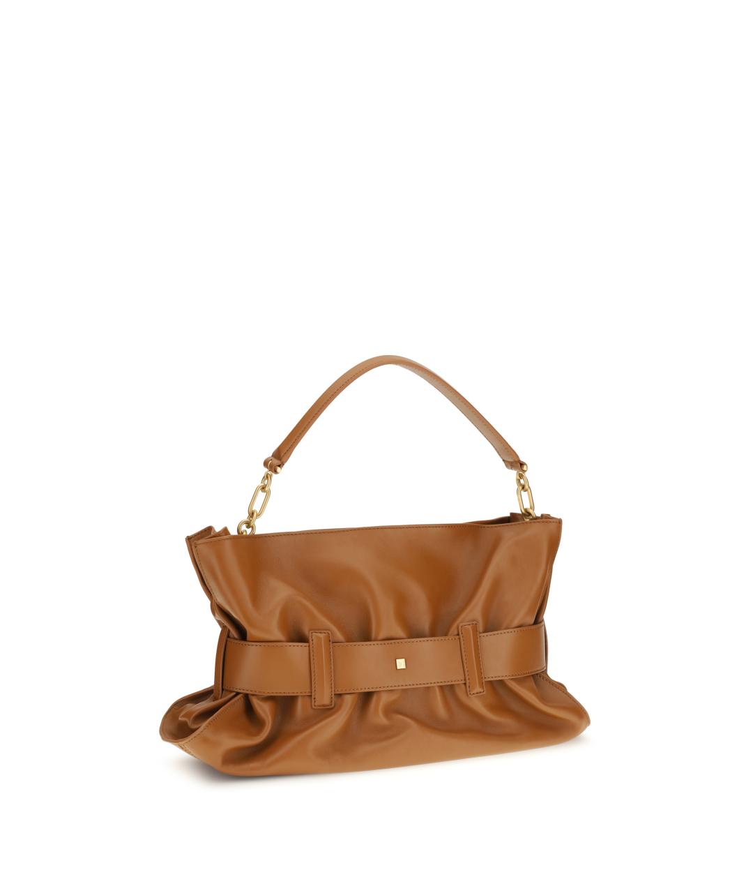 BALMAIN Коричневая кожаная сумка через плечо, фото 3