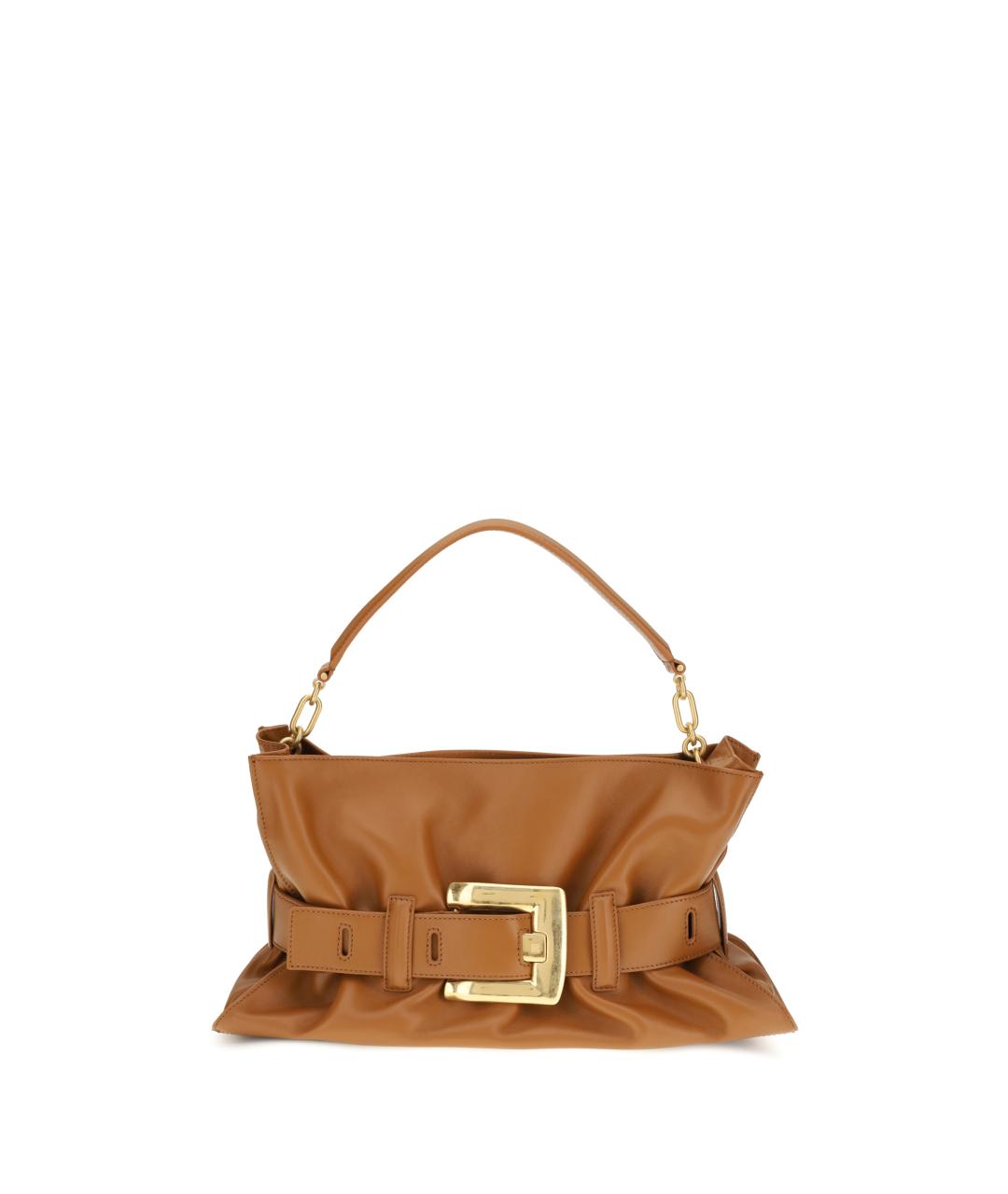 BALMAIN Коричневая кожаная сумка через плечо, фото 1