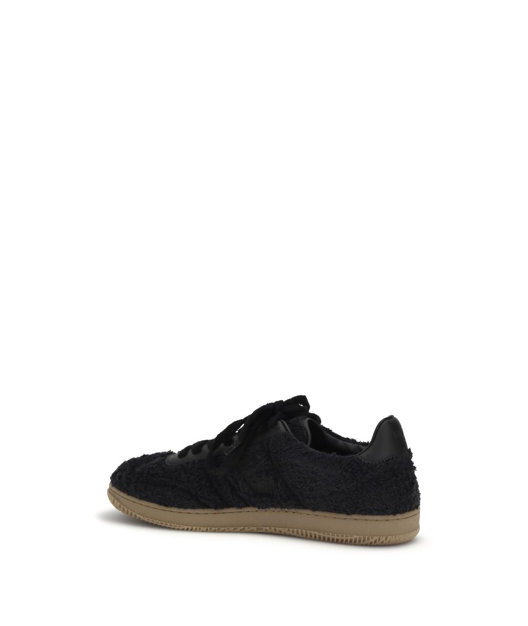 BALMAIN Черные замшевые низкие кроссовки / кеды, фото 3