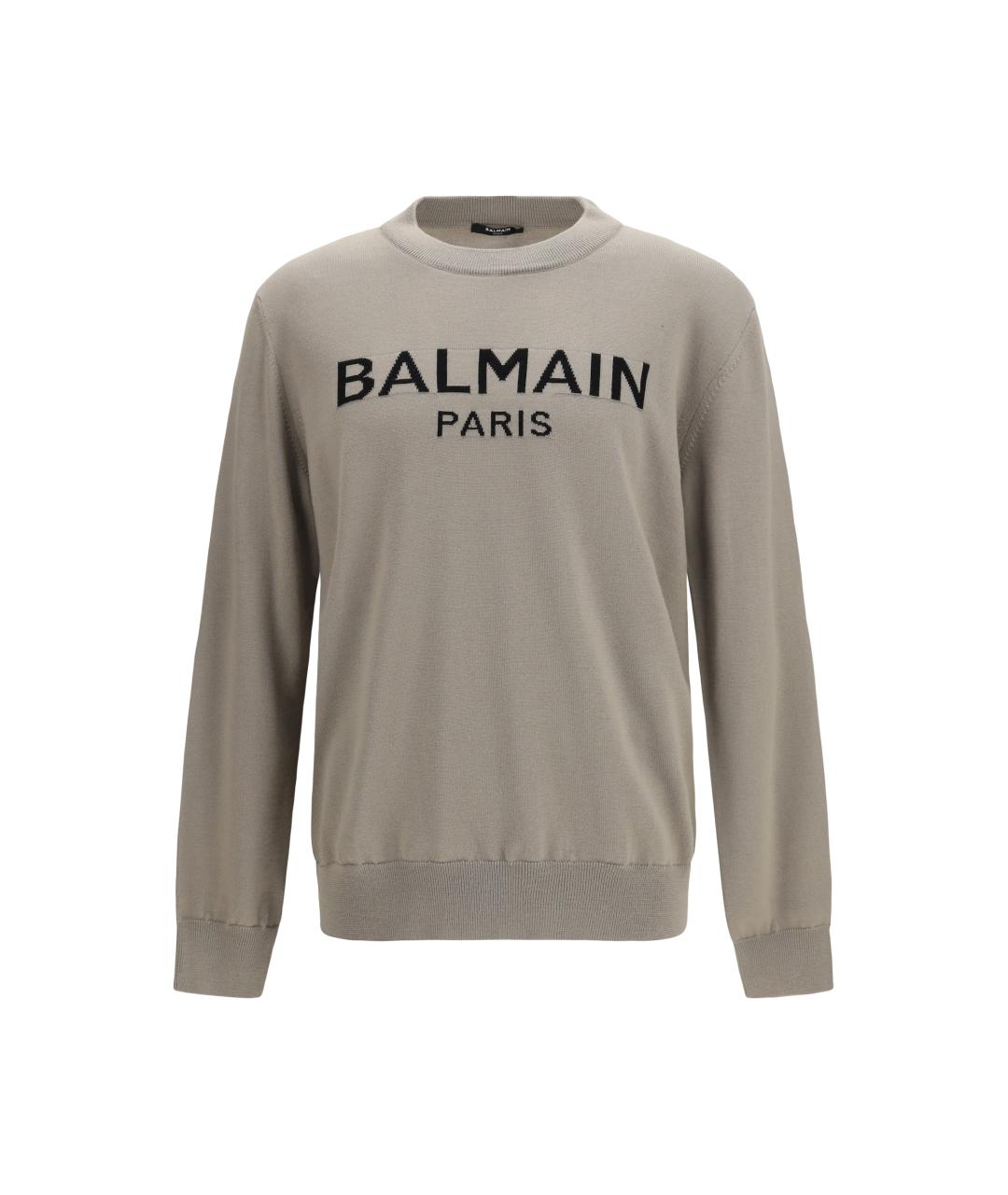 BALMAIN Бежевый шерстяной джемпер / свитер, фото 1