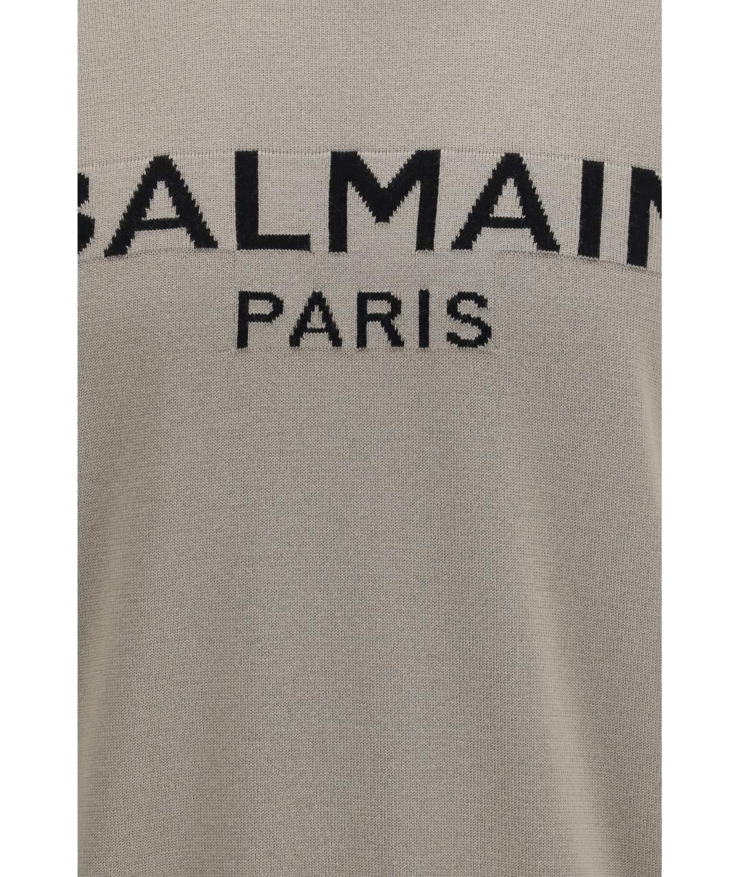 BALMAIN Бежевый шерстяной джемпер / свитер, фото 3