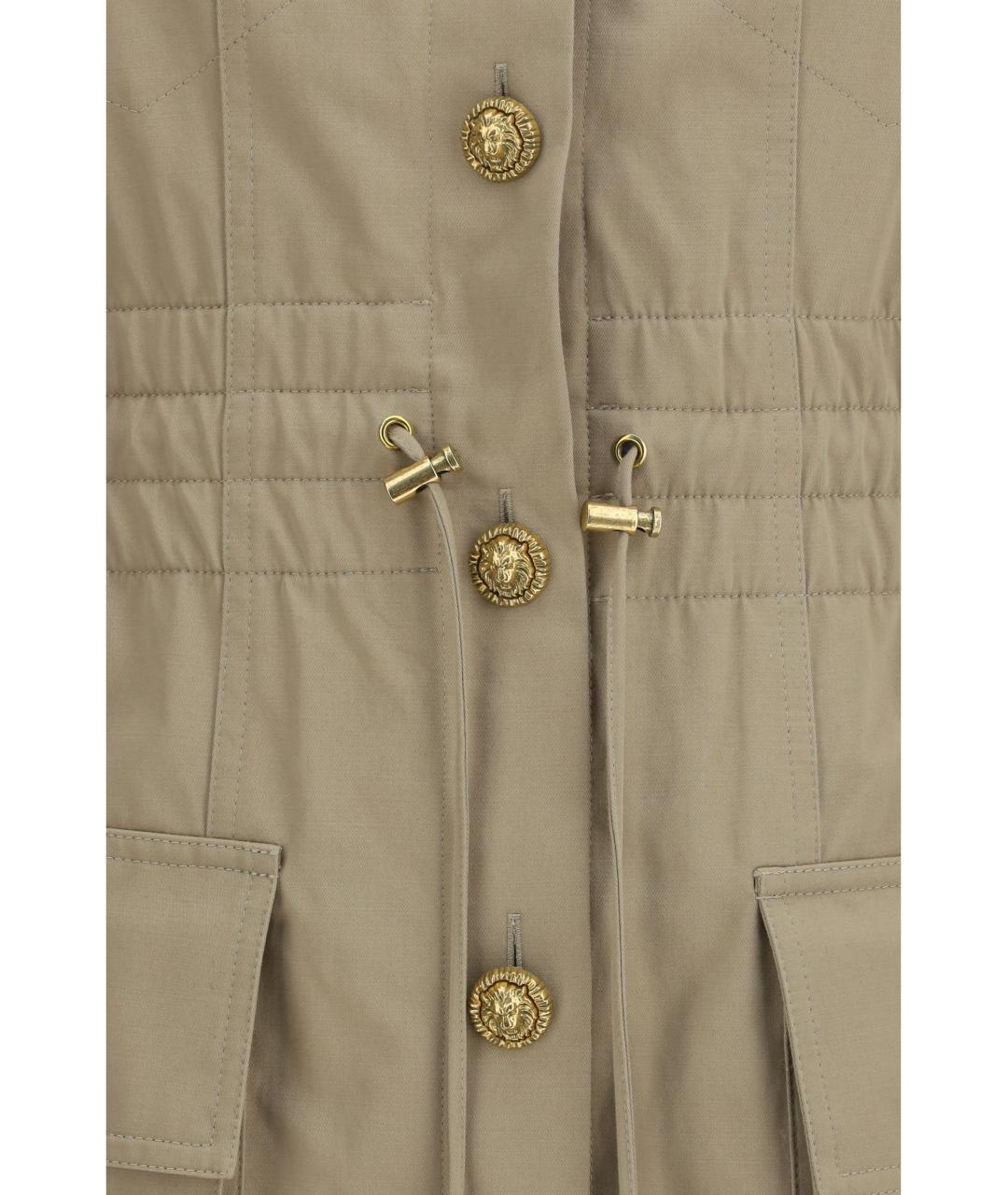 BALMAIN Бежевое хлопковое повседневное платье, фото 3