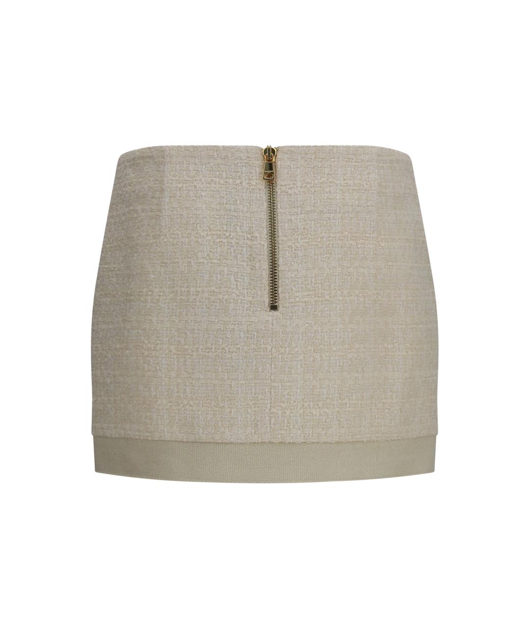 BALMAIN Белая полиэстеровая юбка мини, фото 2