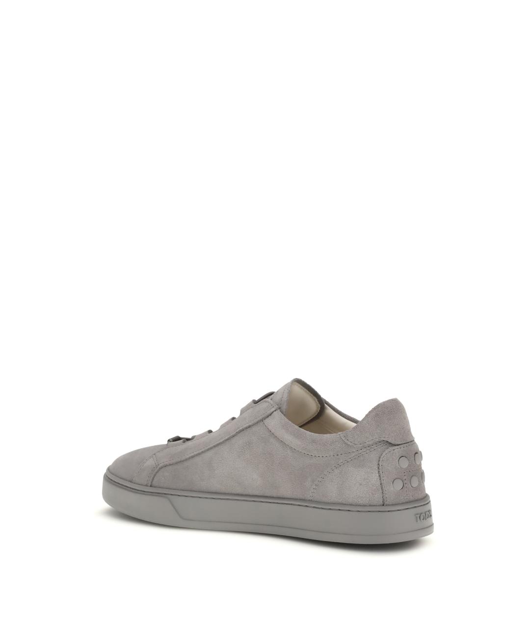 TOD'S Серые замшевые низкие кроссовки / кеды, фото 3
