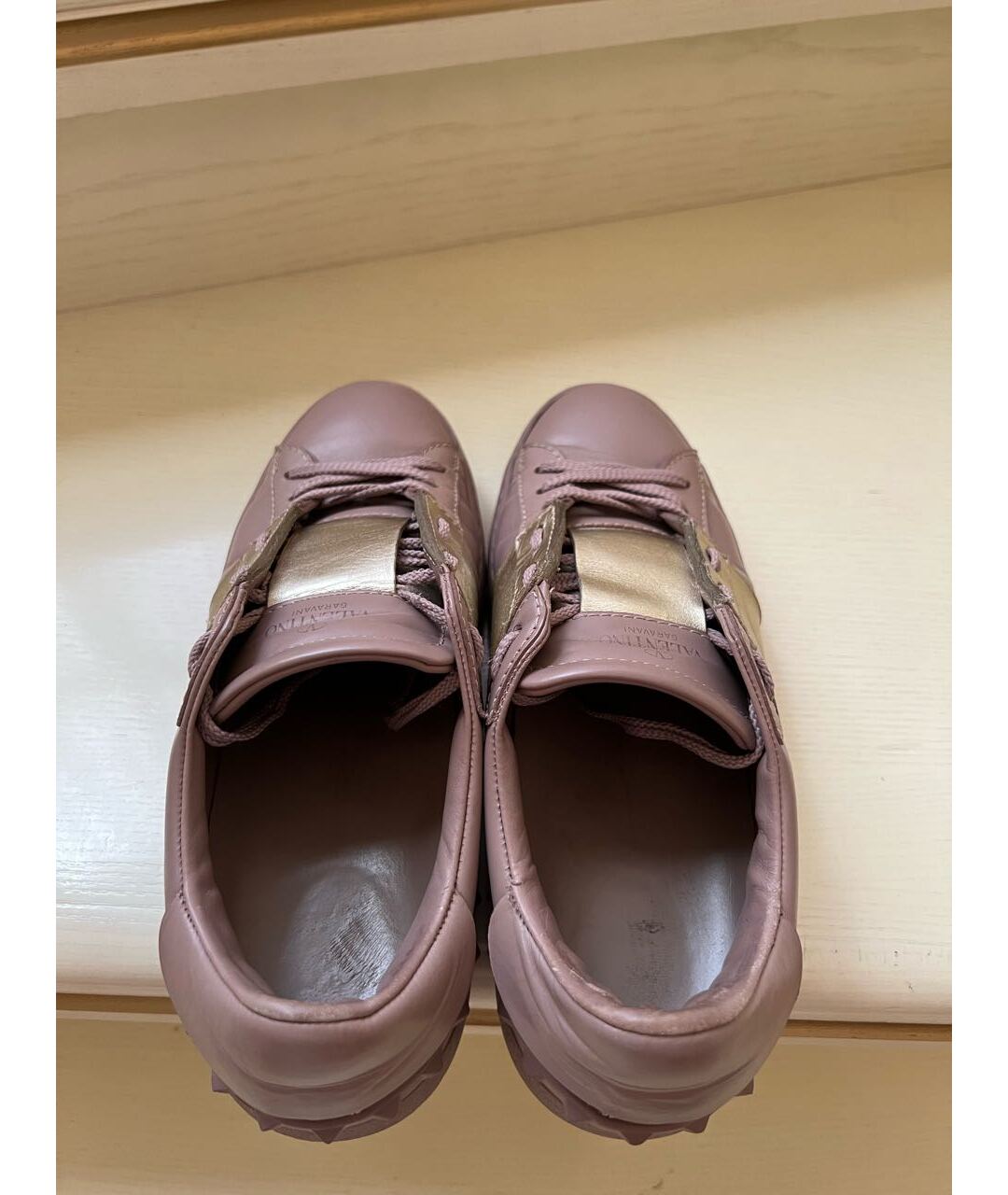 VALENTINO Розовые кожаные кроссовки, фото 3