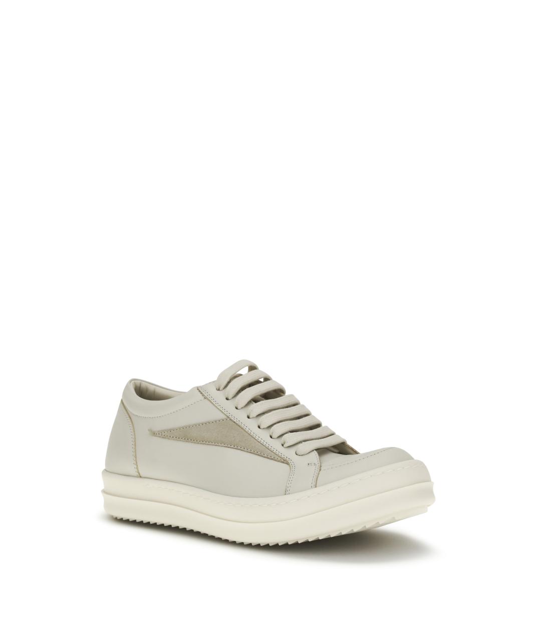 RICK OWENS Белые кожаные кеды, фото 2