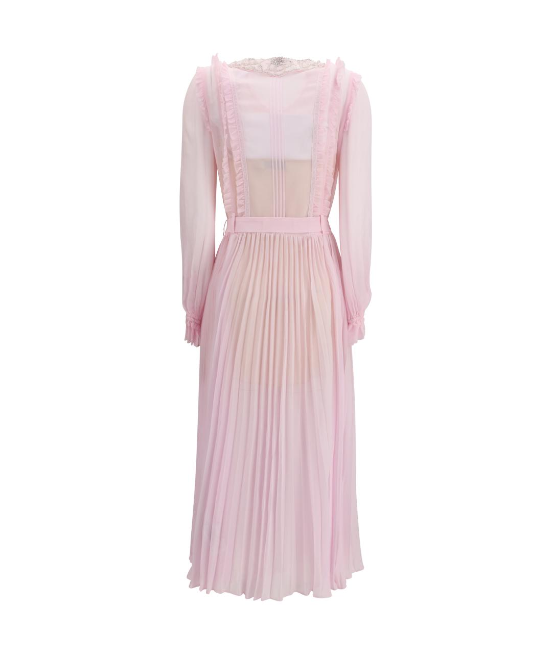 SELF-PORTRAIT Розовое вискозное повседневное платье, фото 2