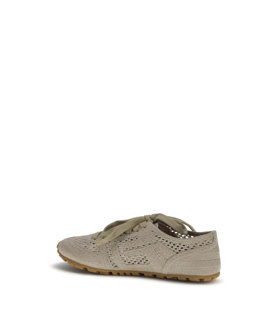 BALMAIN Бежевые текстильные кроссовки, фото 3