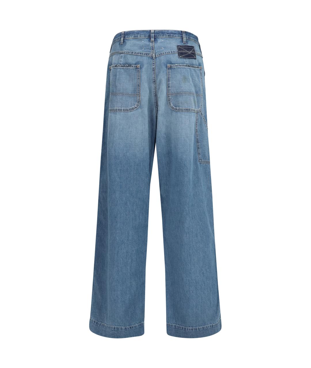 MAISON MARGIELA Синие хлопковые прямые джинсы, фото 2