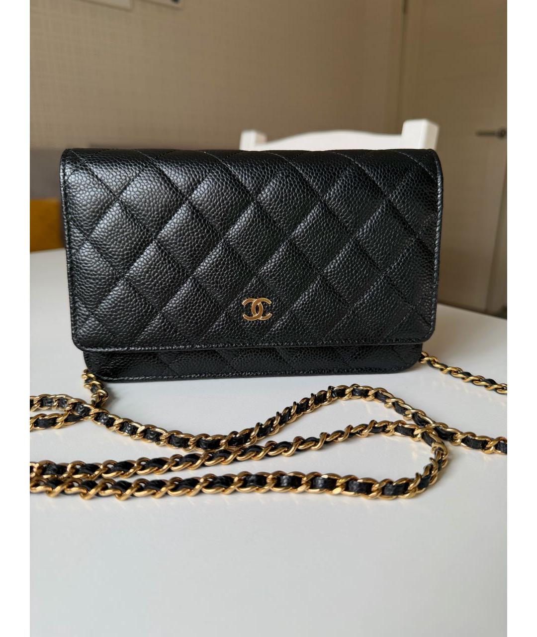 CHANEL Черная кожаная сумка через плечо, фото 9