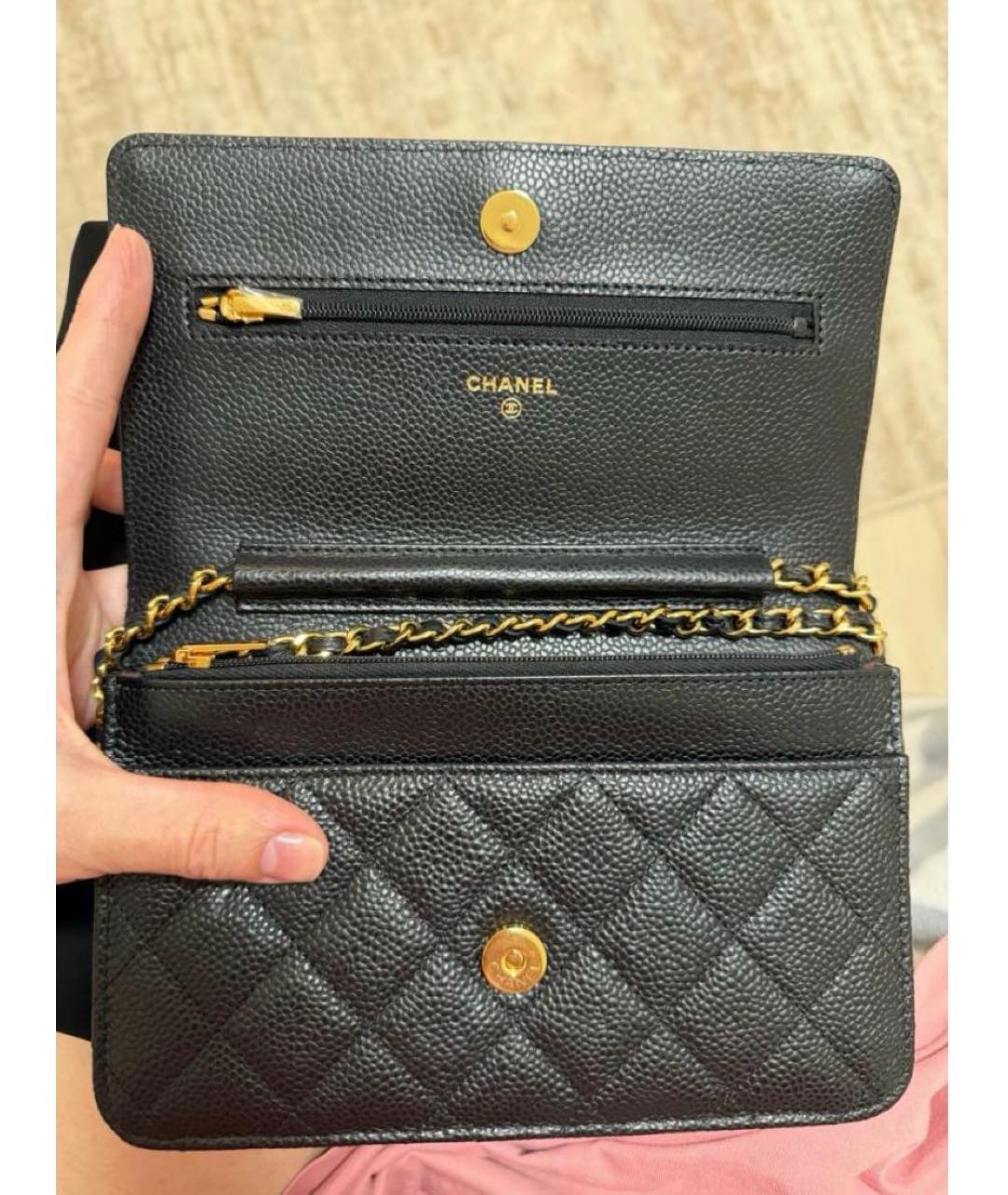 CHANEL Черная кожаная сумка через плечо, фото 7