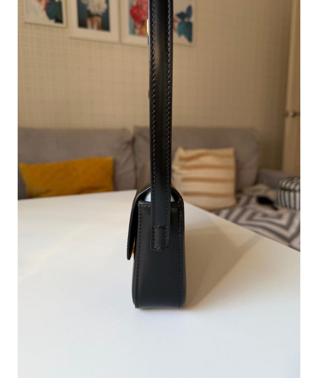 CELINE Черная кожаная сумка с короткими ручками, фото 2