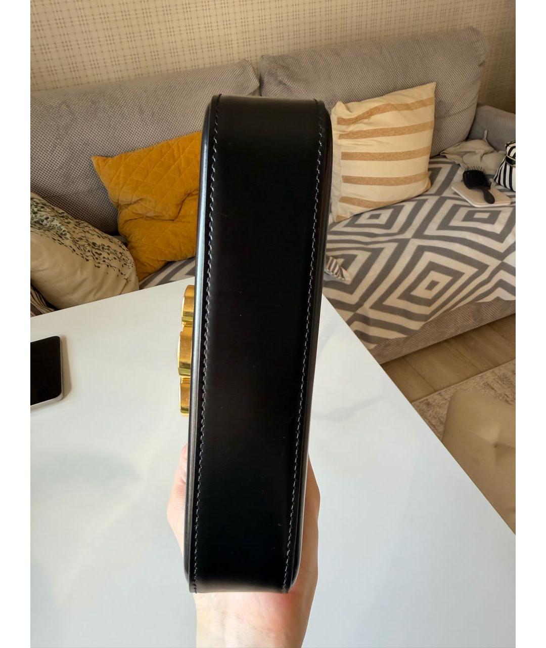 CELINE Черная кожаная сумка с короткими ручками, фото 3